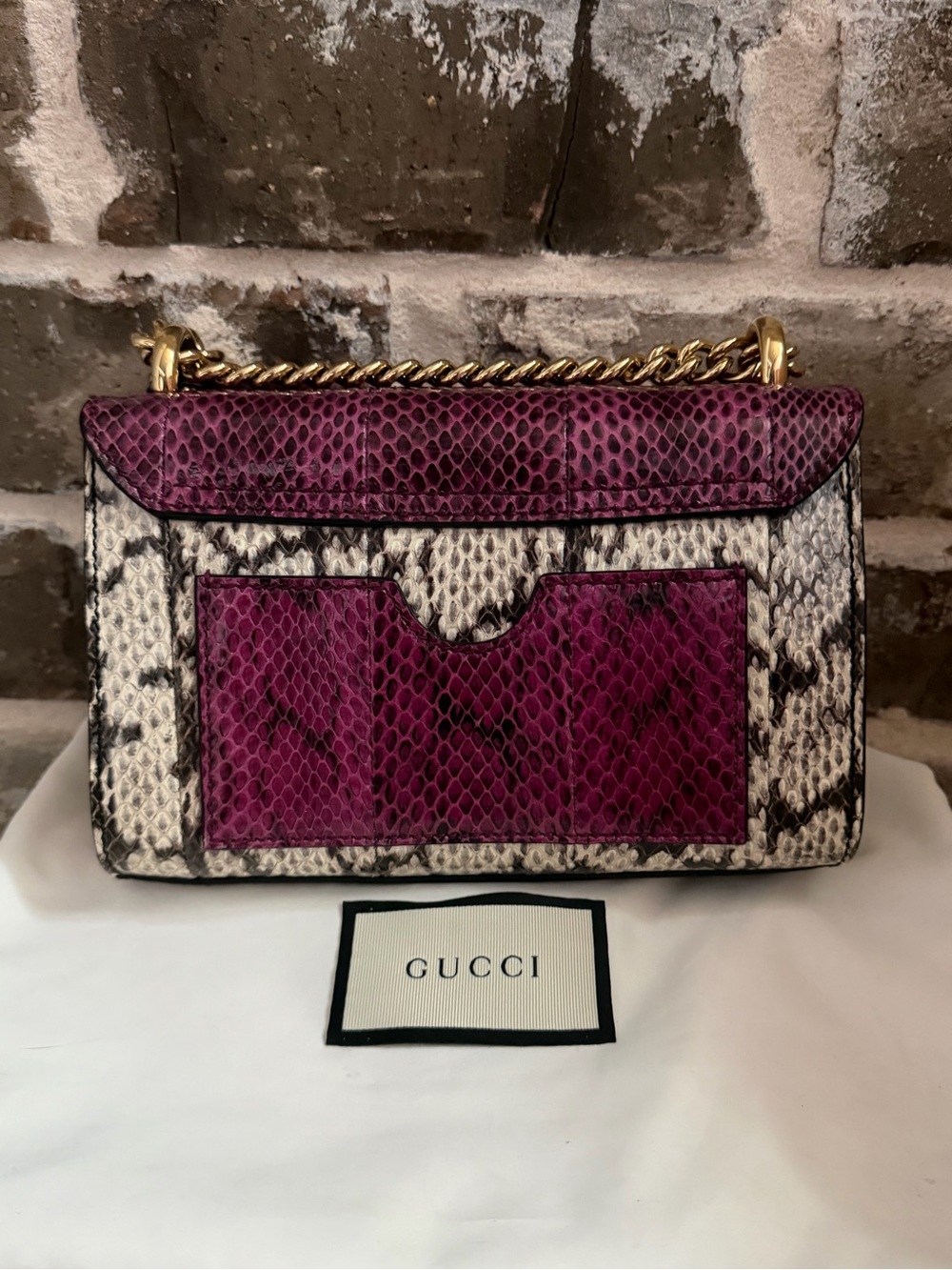 Gucci Purple & White Python Padlock - Picture 2 of 9